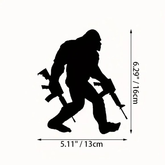 Bigfoot Packing AR’s Sasquatch Vinyl Sticker, White or Black - Picture 1 of 7